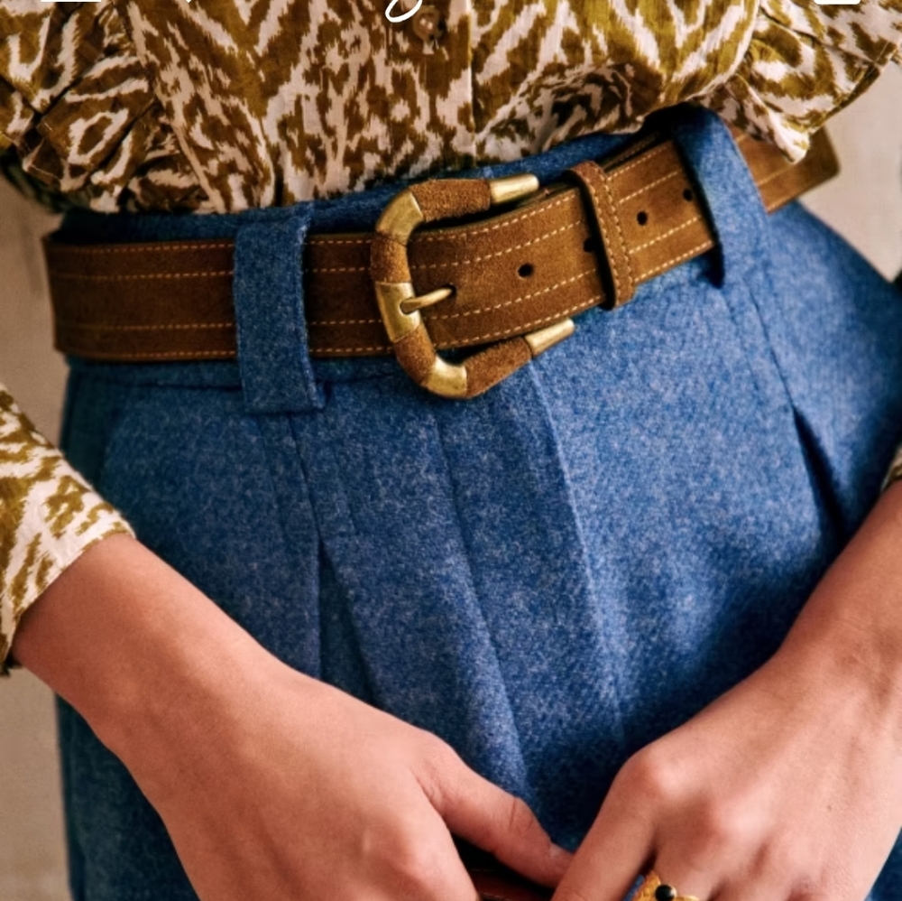 NWT Sezane Sophie Suede Belt in Taupe, 80 cm - Picture 6 of 6